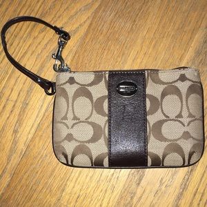 Brown Coach wristlet